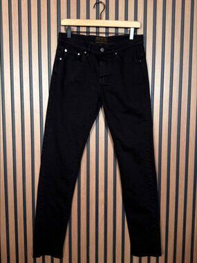 Ted Baker London 30R Womens Black Button Fly 5 Pocket Straight Rigid Denim